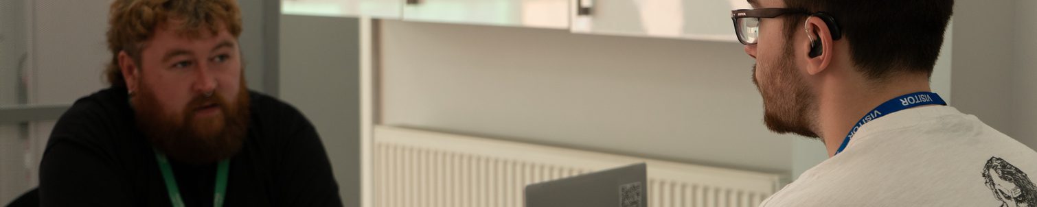 Joseph practicing interview skills with his Adviser