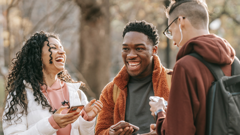 A group of friends laughing
