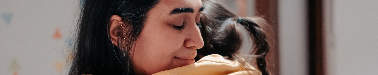 Single mother with her child