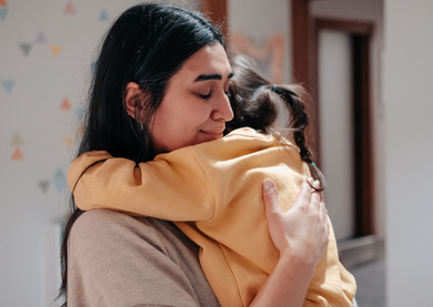 Single mother with her child