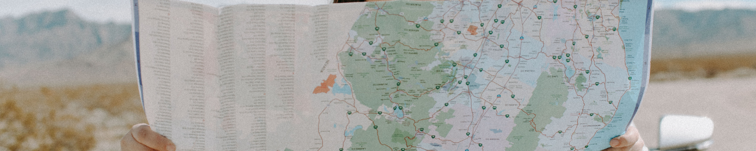 Young female looking at a map