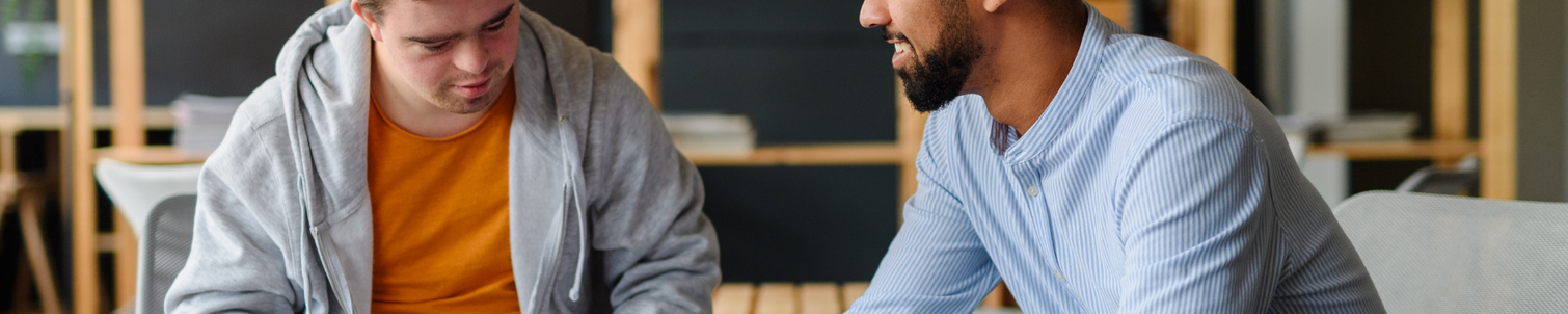 Young male receiving advice